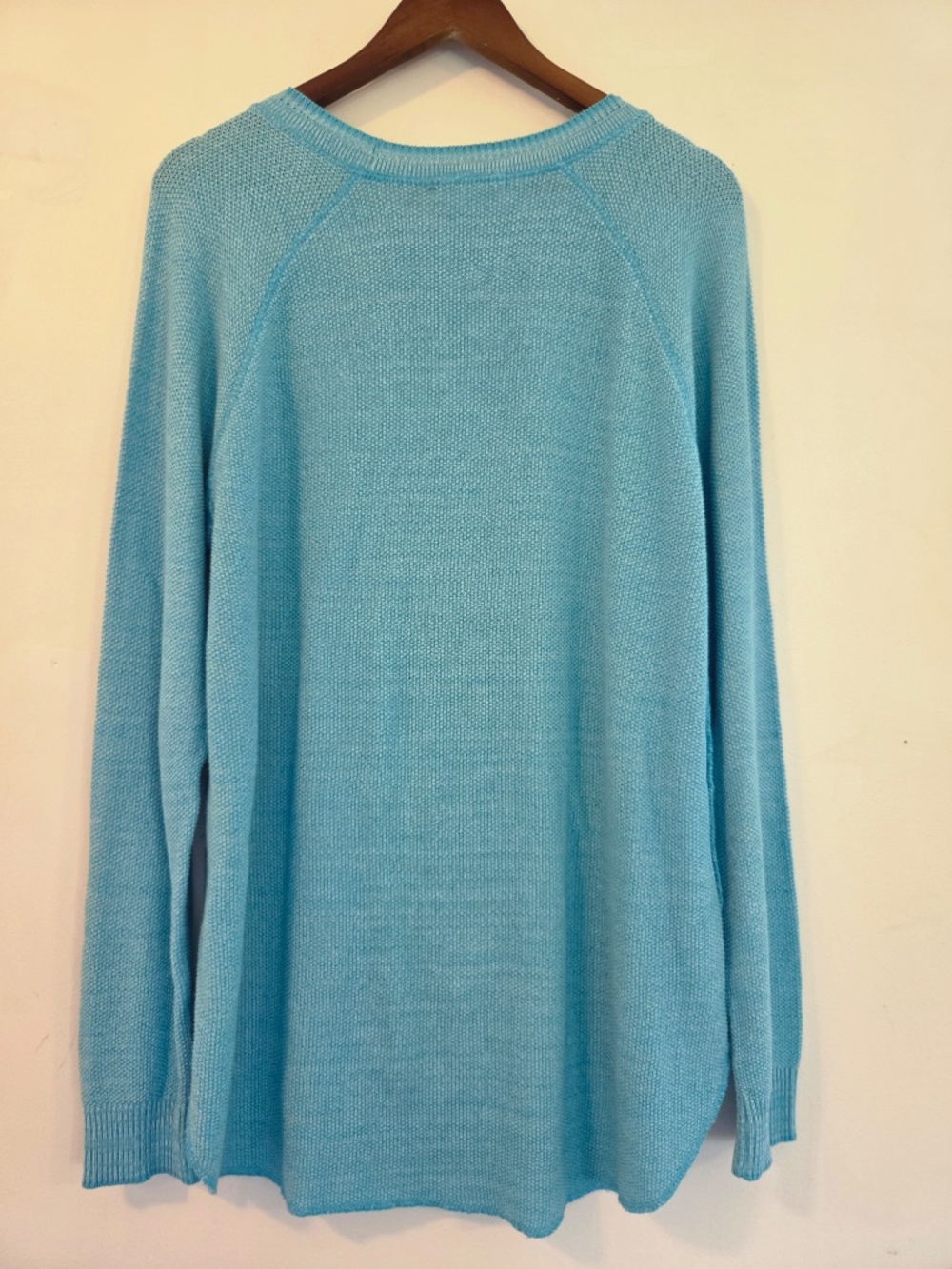 Cotton Country sweater 100% Cotton XL blue crew neck ribbed coastal nautical - Picture 9 of 11